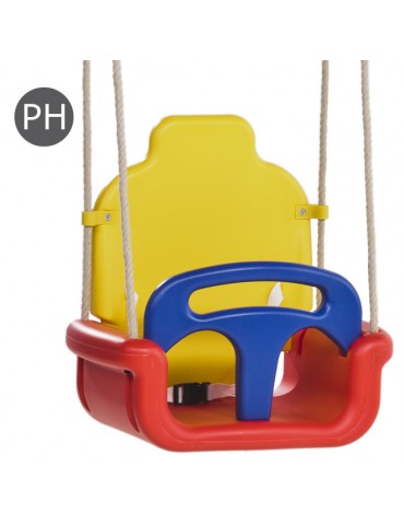 Baby Seat Growing Type Swing With Adjustable Ropes - GREEN/AQUA/ORANGE